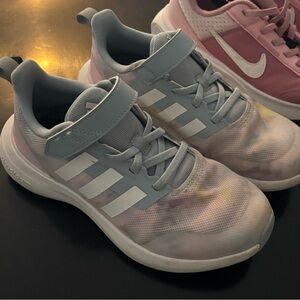 Adidas Kids' Pink and Gray Sneakers